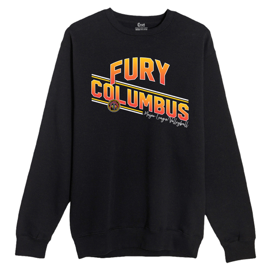 Columbus Fury Retro Stripe Crewneck Black