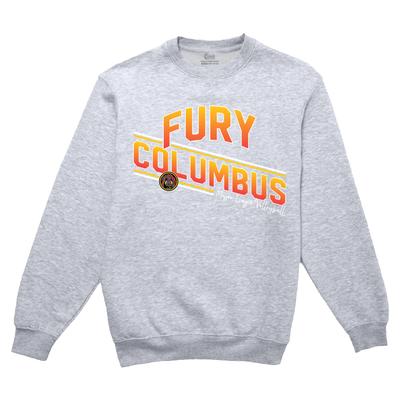 Columbus Fury Retro Stripe Crewneck Heather Grey