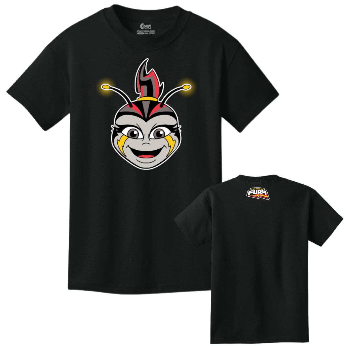 Columbus Fury Youth Lumi Face T-Shirt Black Both