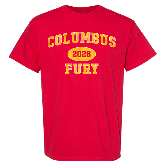 Columbus Fury Classic Varsity T-Shirt Red