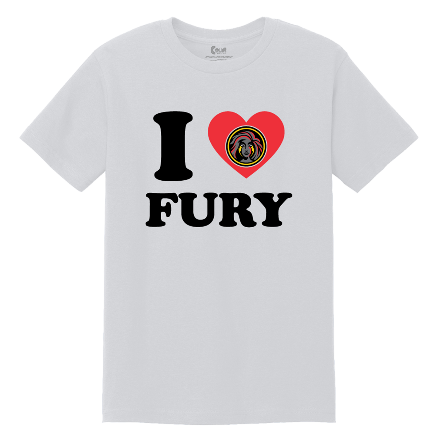 Columbus Fury I Heart Fury T-Shirt Ash Grey