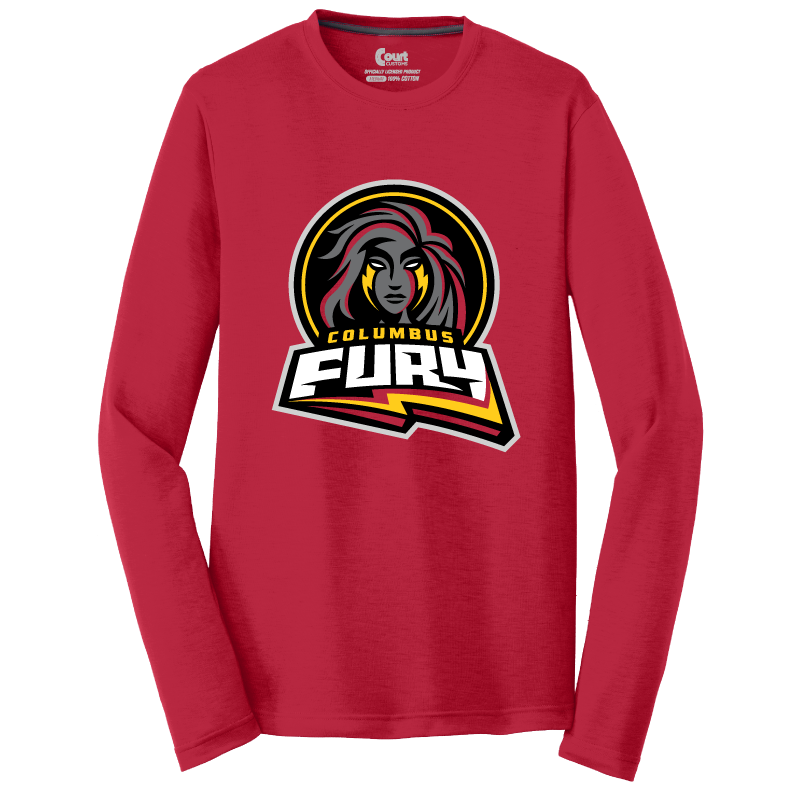 Columbus Fury Primary Logo Performance Long Sleeve T-Shirt