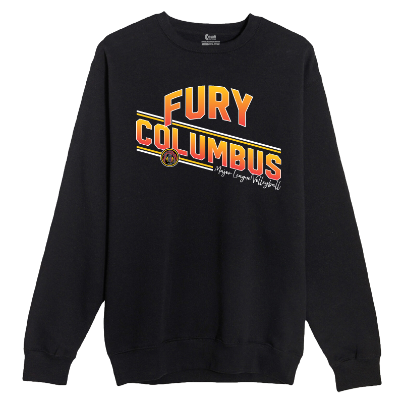 Columbus Fury Retro Stripe Crewneck Black