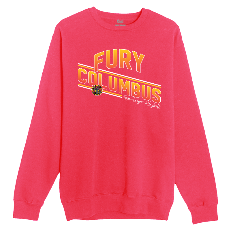 Columbus Fury Retro Stripe Crewneck Cardinal