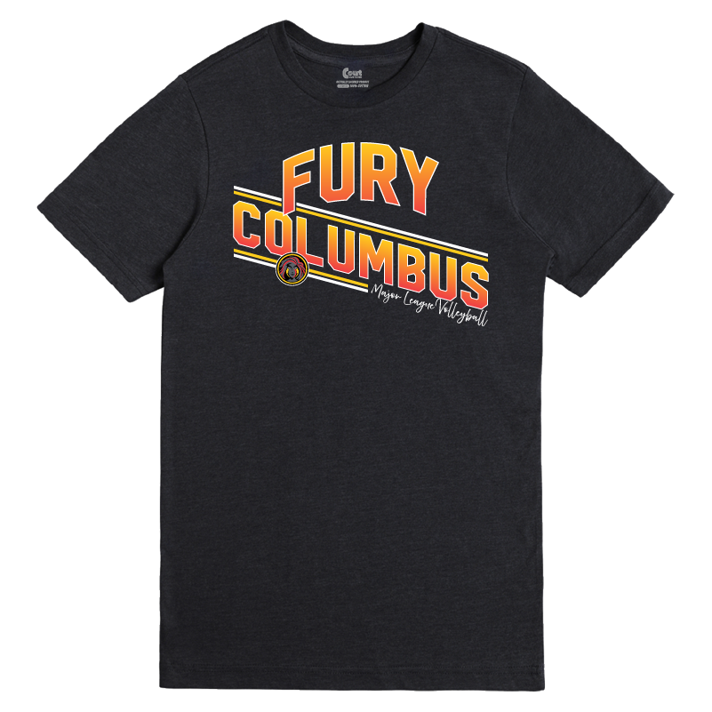 Columbus Fury Retro Stripe T-Shirt Black Heather