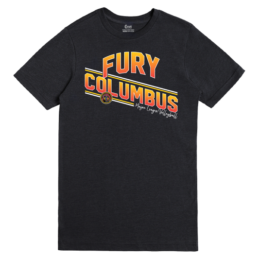 Columbus Fury Retro Stripe T-Shirt Black Heather