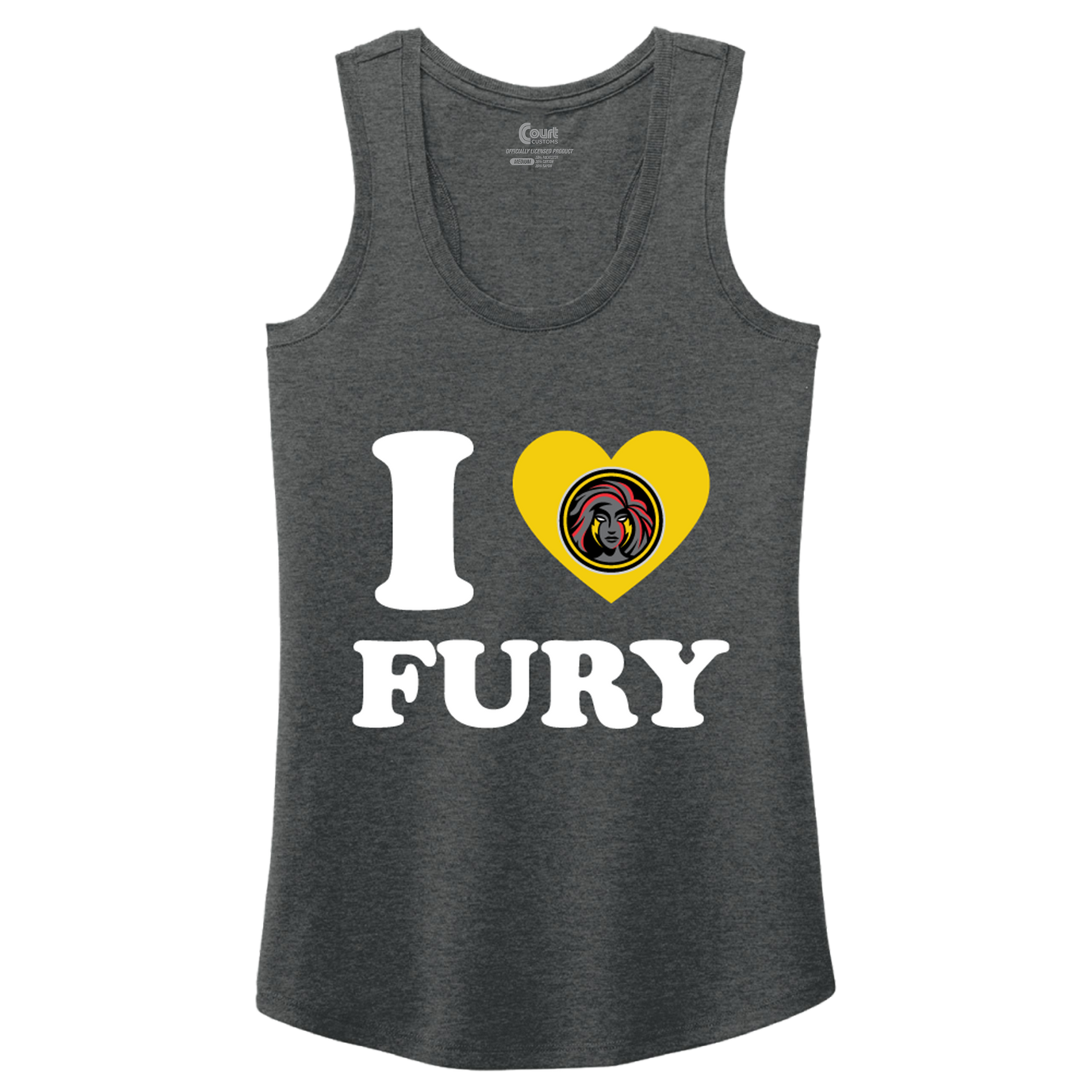 Columbus Fury Womens I Heart Fury Tank Black Frost