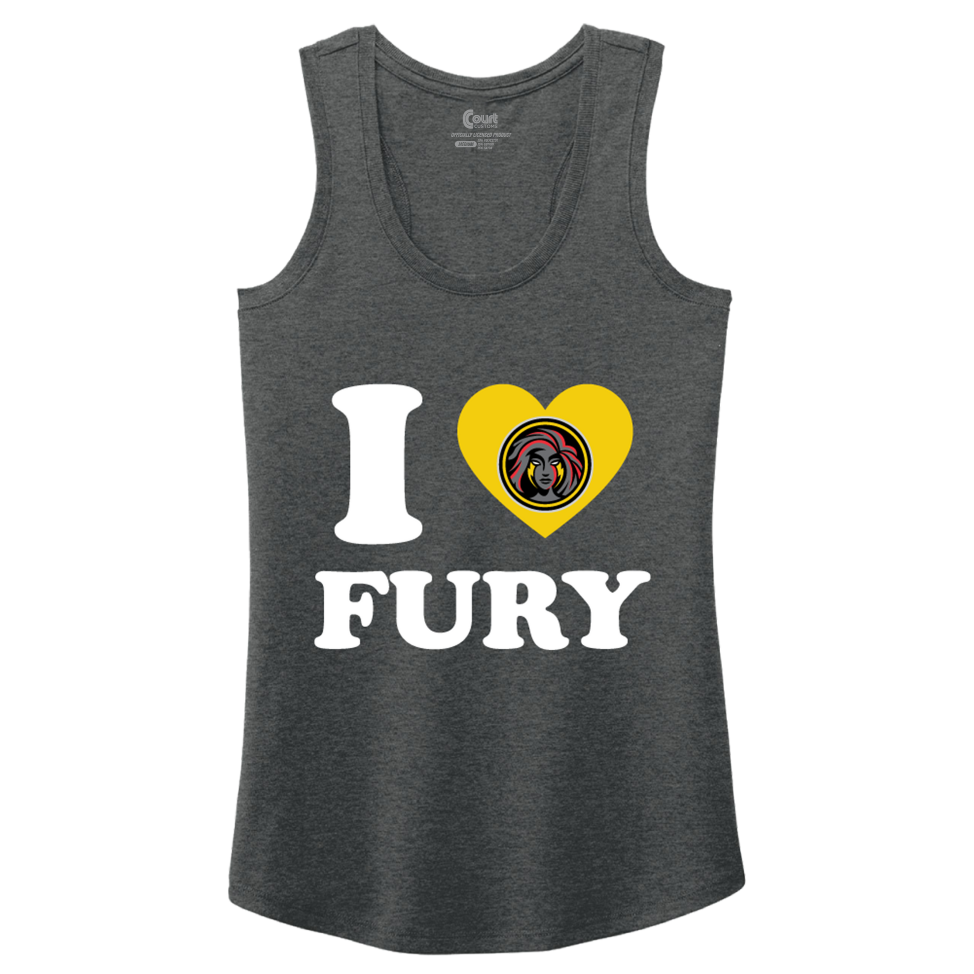 Columbus Fury Womens I Heart Fury Tank Black Frost
