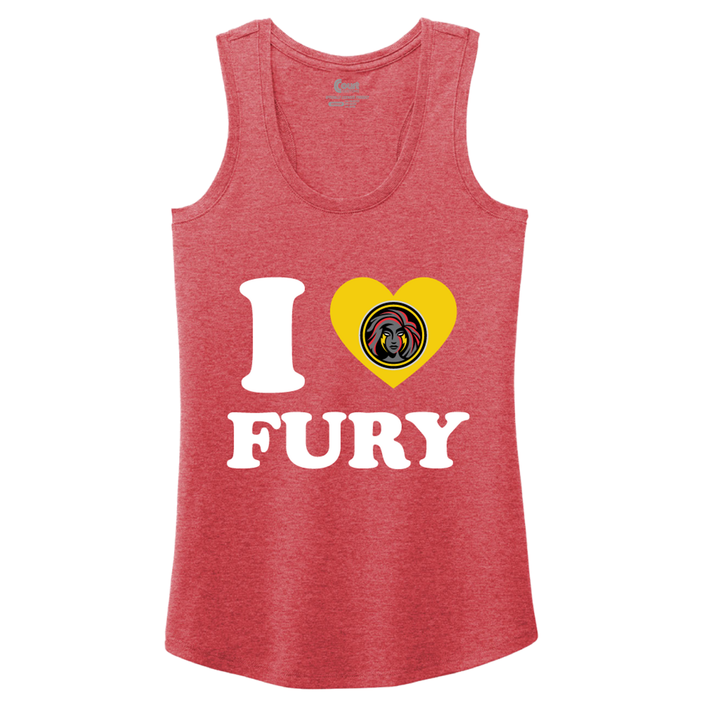 Columbus Fury Womens I Heart Fury Tank Red Frost