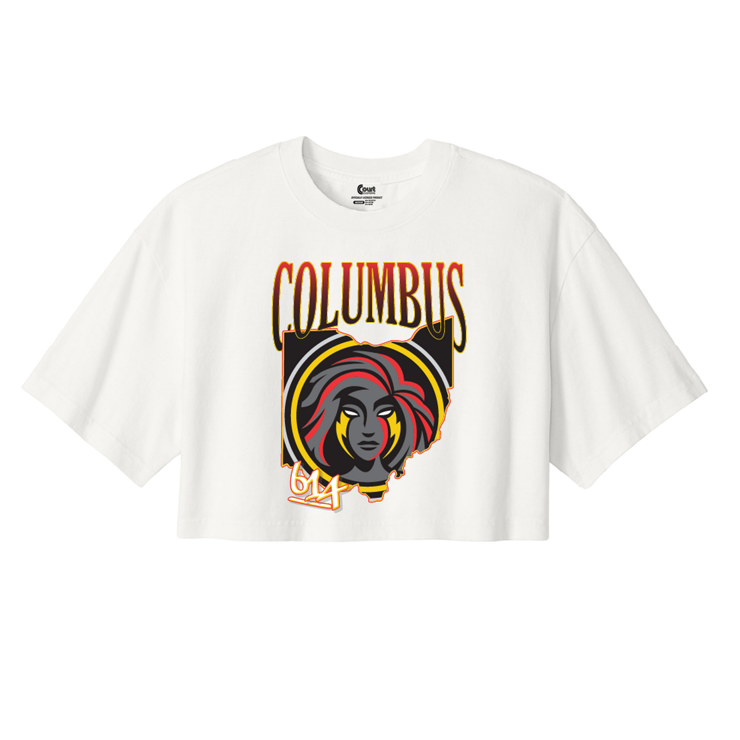 Columbus Fury Womens Local Legend Cropped T-Shirt Vintage White