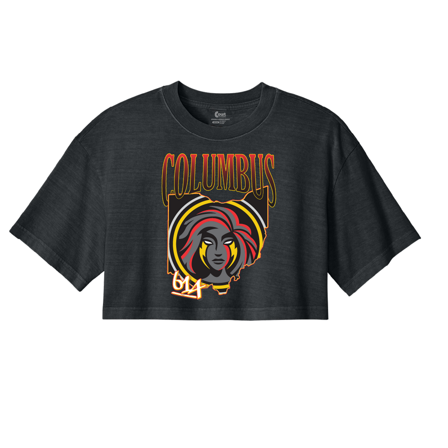 Columbus Fury Womens Local Legend Cropped T-Shirt Washed Black