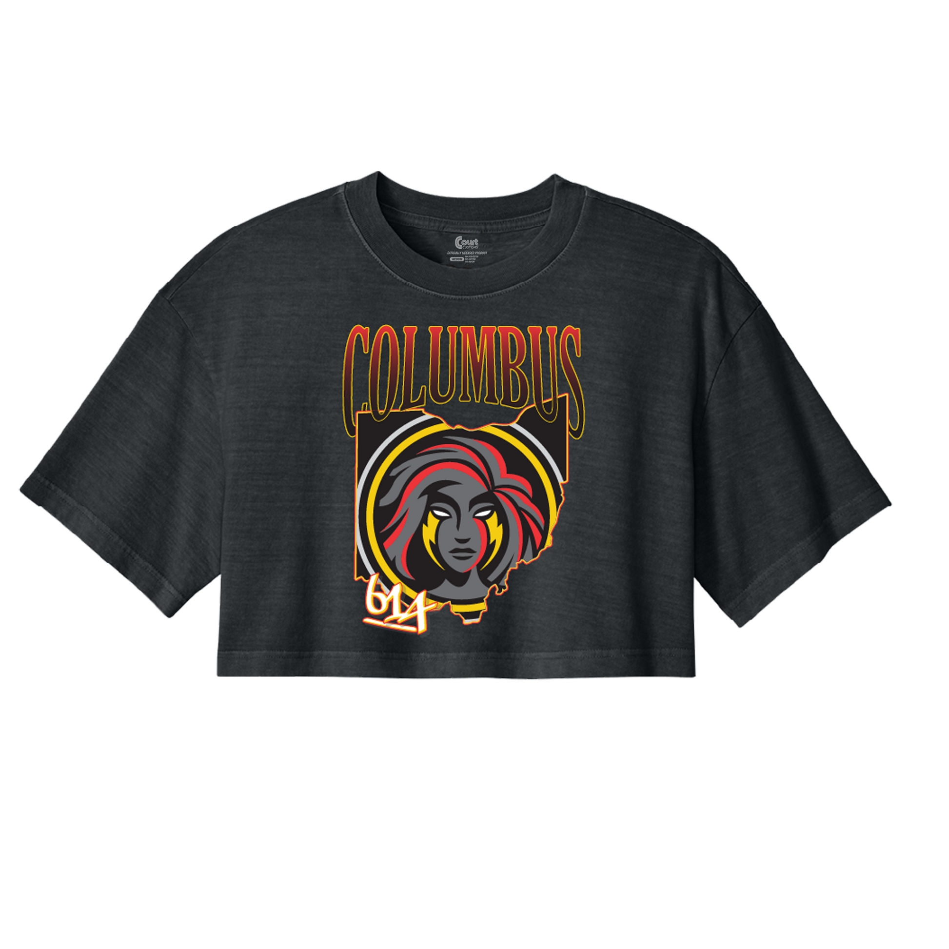 Columbus Fury Womens Local Legend Cropped T-Shirt Washed Black
