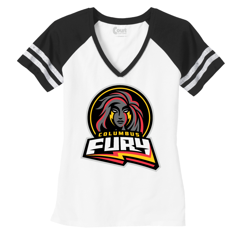 Columbus Fury Womens Primary Logo V-Neck T-Shirt