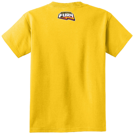 Columbus Fury Youth Lumi Face T-Shirt Lemon Back