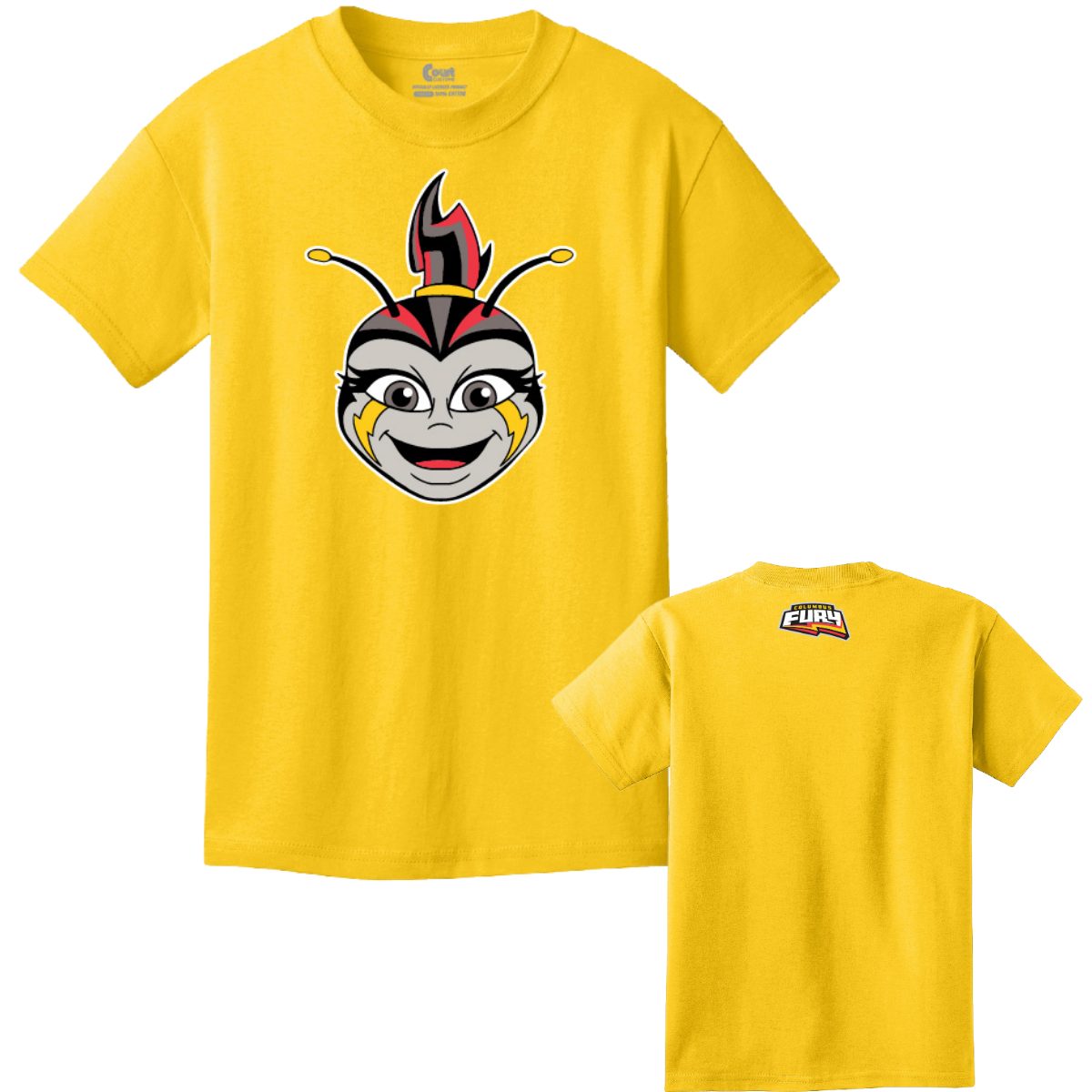 Columbus Fury Youth Lumi Face T-Shirt Lemon Both
