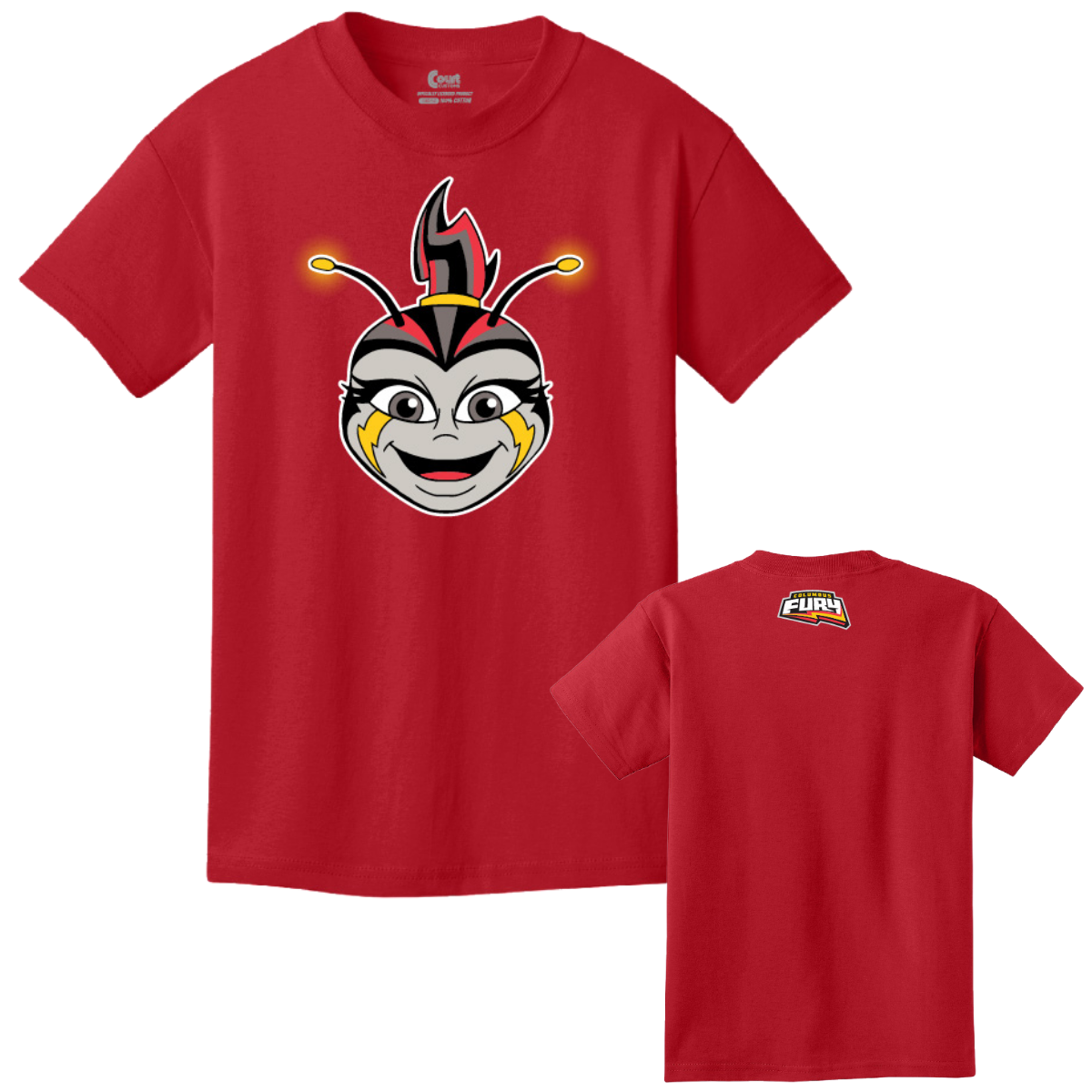 Columbus Fury Youth Lumi Face T-Shirt Red Both