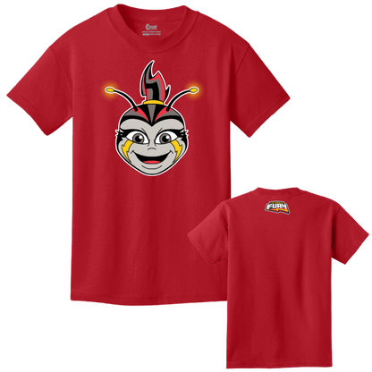 Columbus Fury Youth Lumi Face T-Shirt Red Both